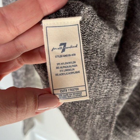 7 FOR ALL MANKIND Men's Alpaca, Linen Blend Crew Neck Thin Sweater - Picture 4 of 5